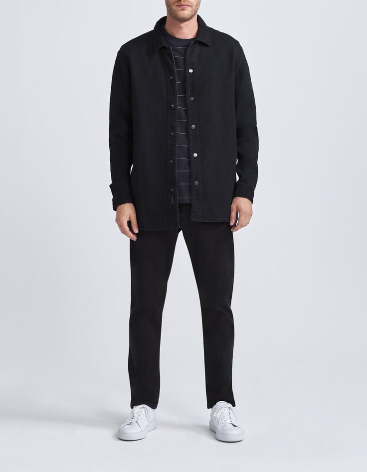Men's black textured organic cotton COMFORT joggers-1