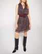 Vestido corto floral fondo negro cord&oacute;n en espalda mujer -5