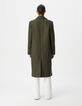 Manteau long droit kaki lainage Femme-3