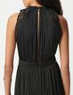 Robe longue noire effet froiss&eacute; avec dentelle Femme-4