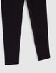 Zwarte legging tailleband zilveren strepen meisjes-5