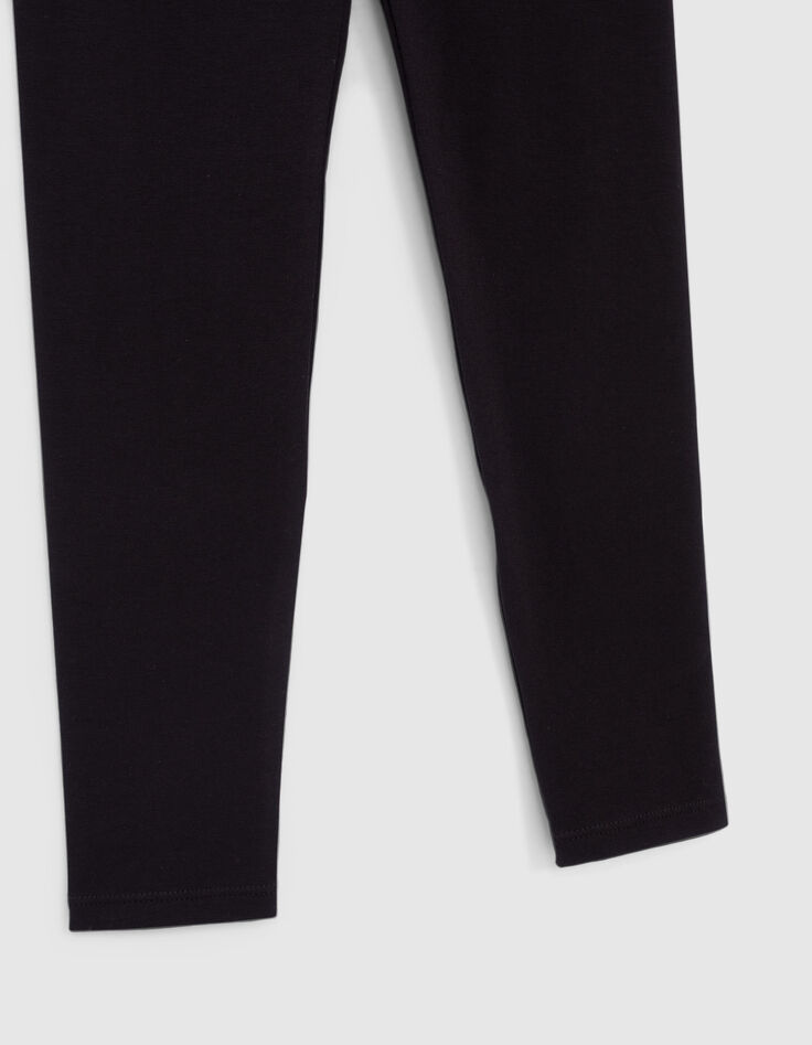 Zwarte legging tailleband zilveren strepen meisjes-5