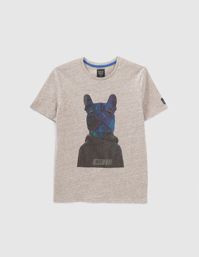 Boys’ grey bulldog in sweatshirt image T-shirt - IKKS