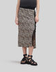 Schwarzer Damenrock mit Leo-Rock-Print-2