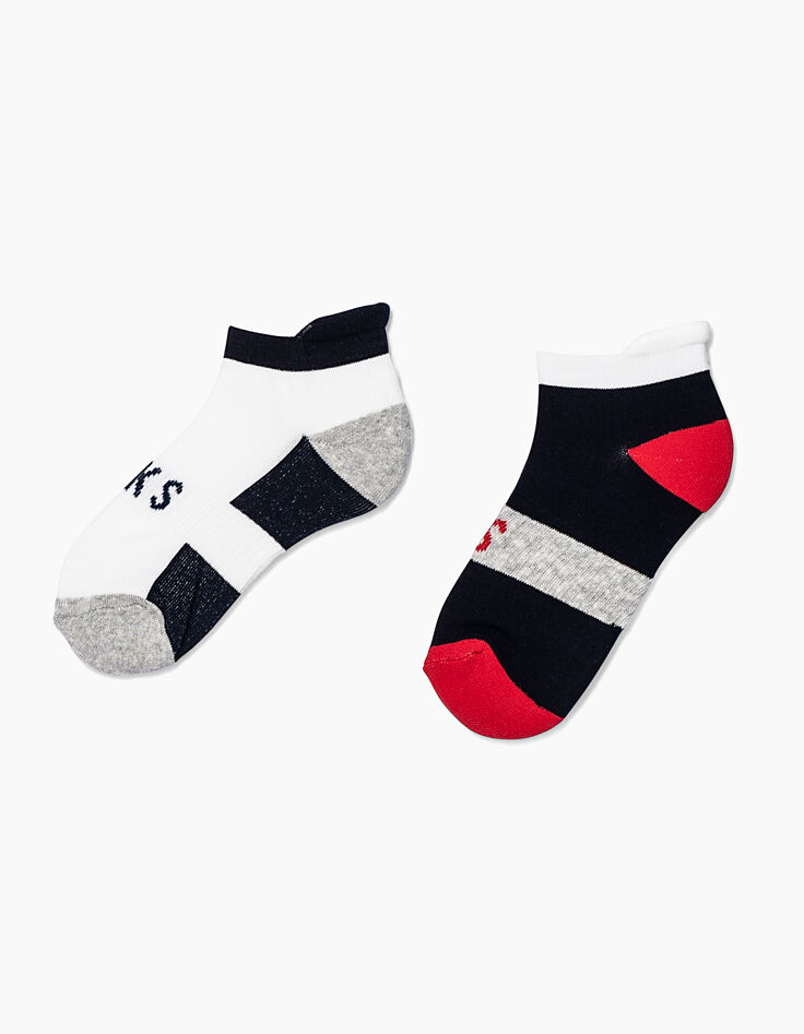 Calcetines bajos blancos, grises y navy niño -3