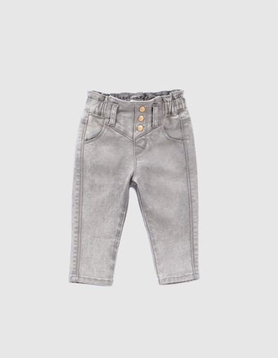 Graue Jeans mit Gummizug für Babymädchen - IKKS