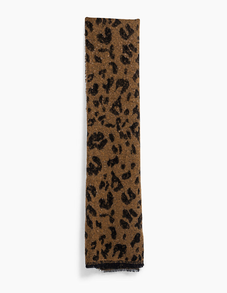 Echarpe mousseuse jacquard animalier camel femme-3 Echarpe mousseuse jacquard animalier camel femme-3