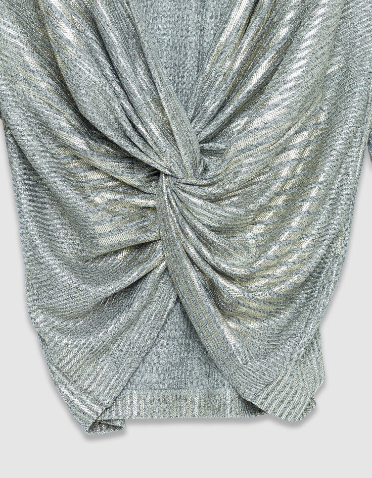 Women's rib knit tee with fixed back knot-8