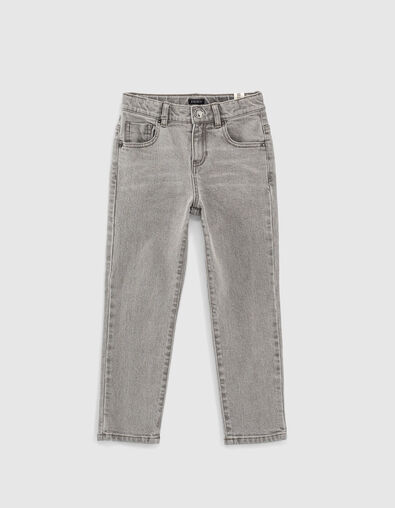 Boys’ bleached grey tapered jeans - IKKS