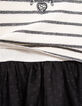 Cremeweiß-Schwarz gestreiftes Mädchenkleid mit Tutu-Rock-6