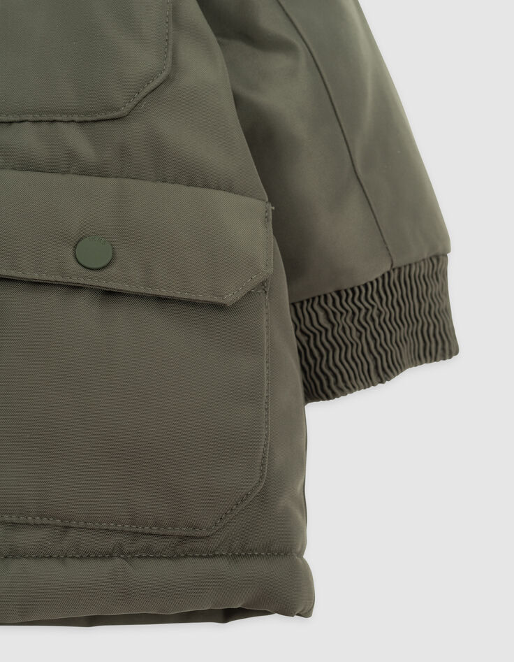 Baby Boy khaki nylonbeschichteter Parka-4
