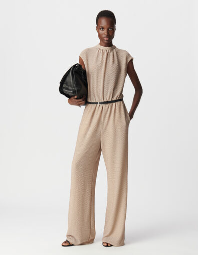 Women's herringbone pattern gold jumpsuit - IKKS