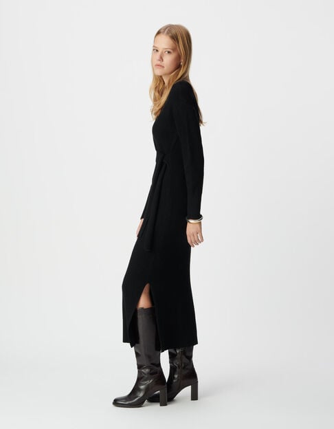 Robe longue en maille ceinturée Femme - IKKS