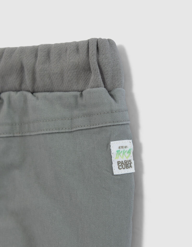 Baby boys’ khaki mixed fabric CARGO trousers-5