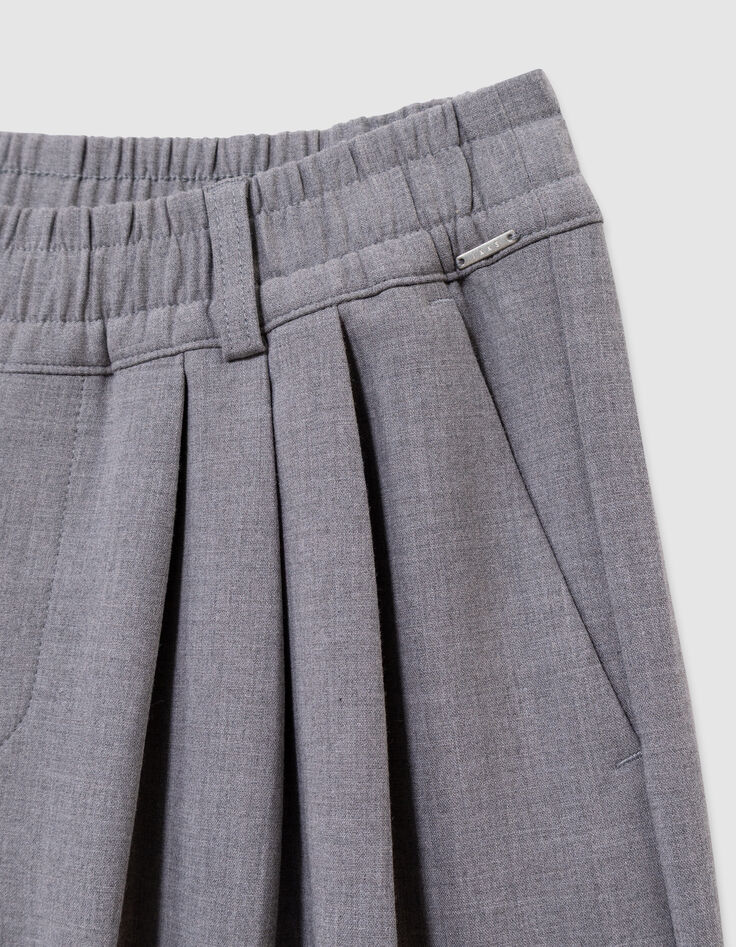 Girls’ grey wide-leg trousers with flat pleats-6