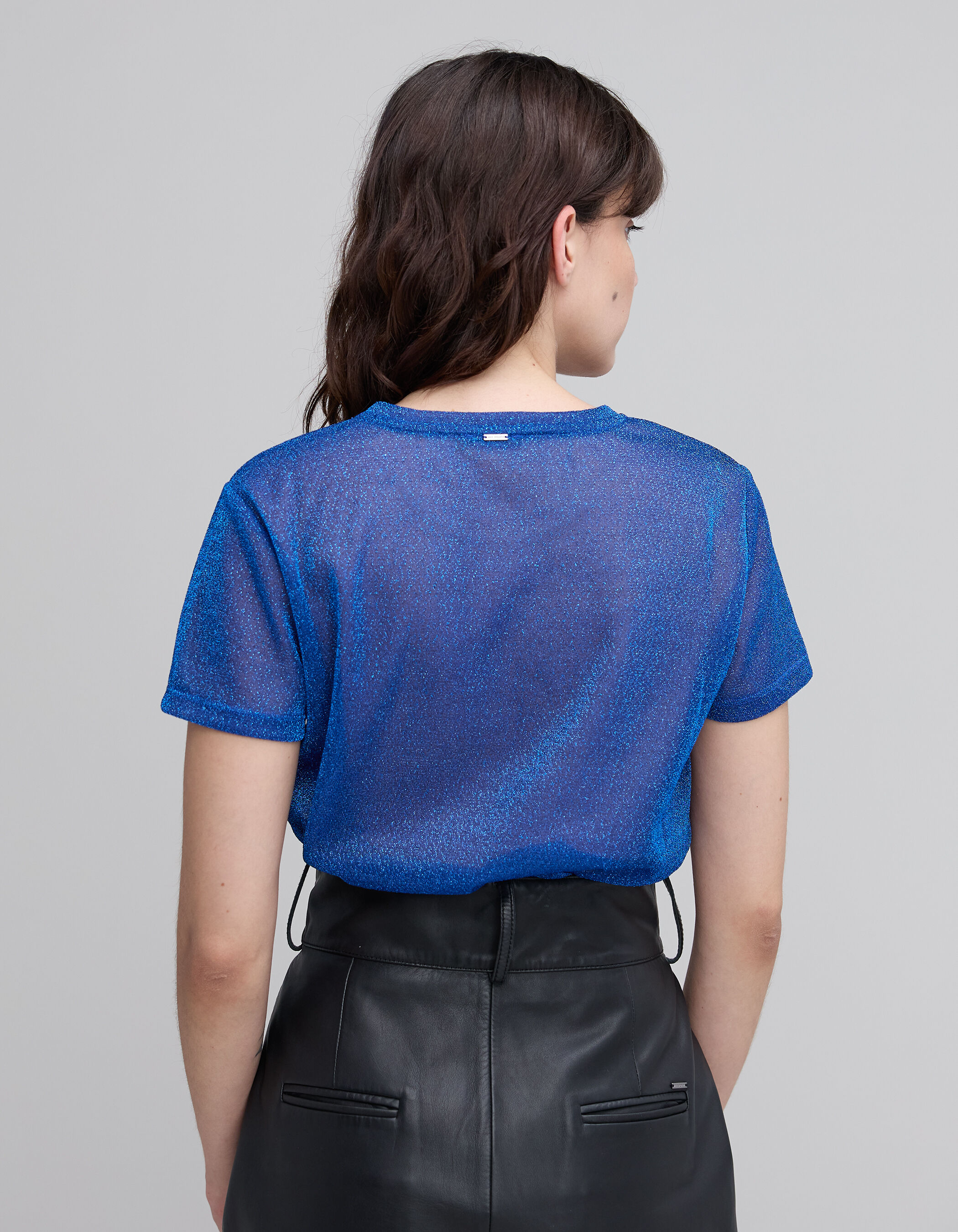 Koningsblauw T shirt lurex dierenmotief Dames IKKS