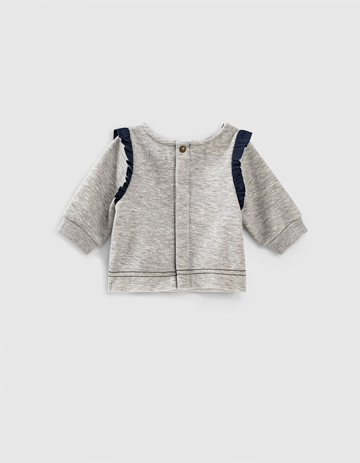 Sweat gris chiné moyen à visuel sirène bébé fille -4 Sweat gris chiné moyen à visuel sirène bébé fille -4