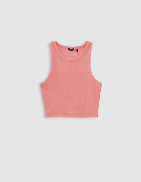 Débardeur orange forme cropped côtelé fille - IKKS