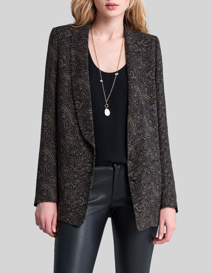 Chaqueta caqui LENZING&trade; ECOVERO&trade; cachemira floral Mujer-2