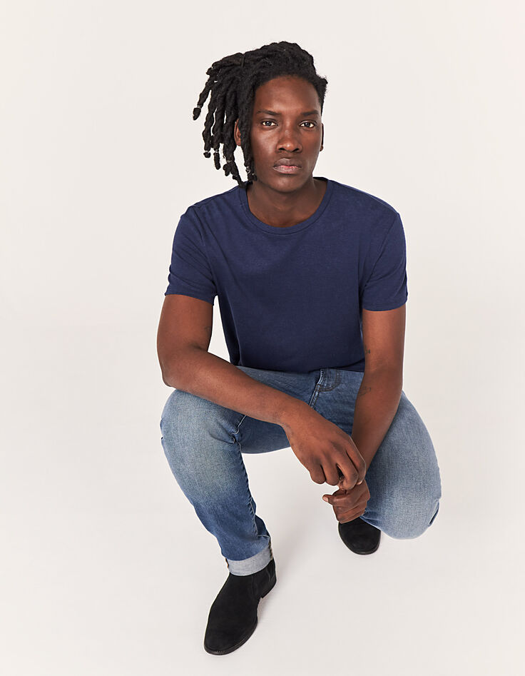 Tee-shirt indigo en chanvre certifié Homme-1