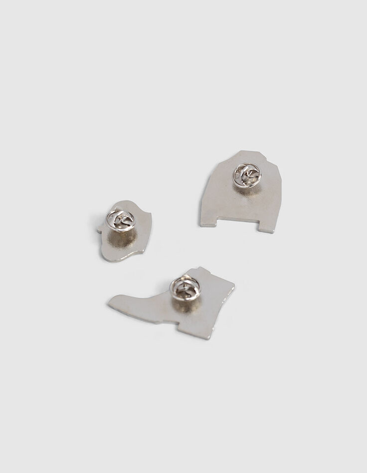 Women’s set of 3 Crown/Combat Boots/Biker Jacket brooches-2