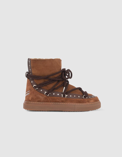 Women’s camel INUIKII x IKKS suede fleece-lined boots - IKKS