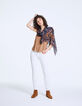 Débardeur camel encolure U en lin brillance foil femme-6