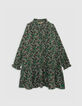 Khaki dress LENZING™ ECOVERO™ leofloral print girl-1