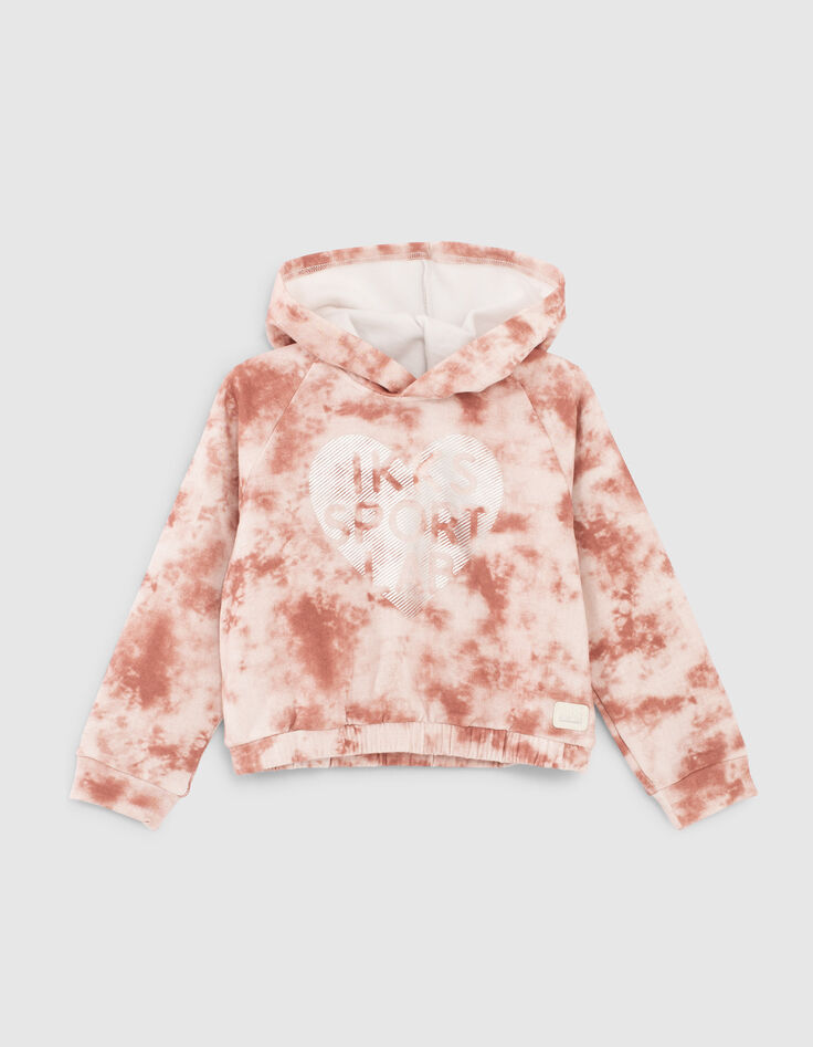 Girls’ ecru tie-dye heart sport sweatshirt-1