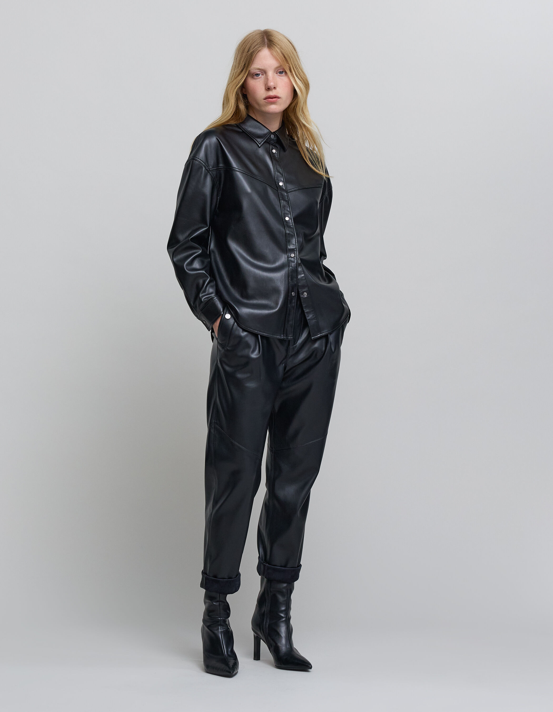 Chemise noire esprit rock Femme IKKS
