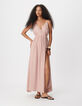 Women's pink long dress with Lyocell&reg; straps-1