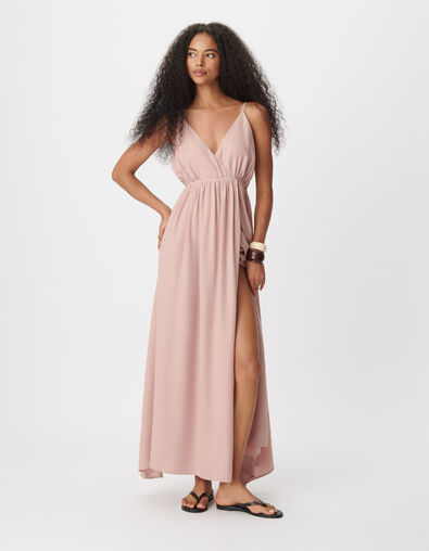 Women's pink long dress with Lyocell&reg; straps - IKKS