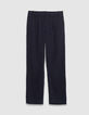 Men's black pleated pants-6
