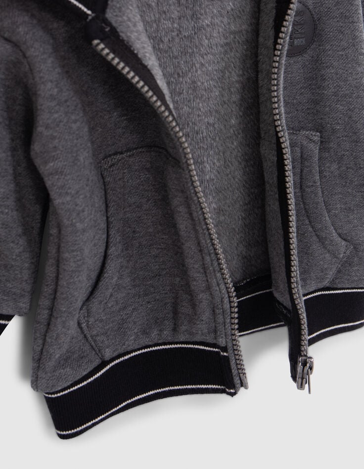 Grijs gestreept geribd vest voor babyjongens-6
