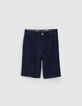 Marineblaue Chino-Jungenbermudas aus Piqu&eacute;jersey-1