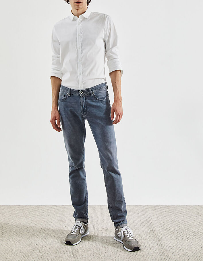Eisblaue SLIM-Herrenjeans IKKS BETTER Nils-1