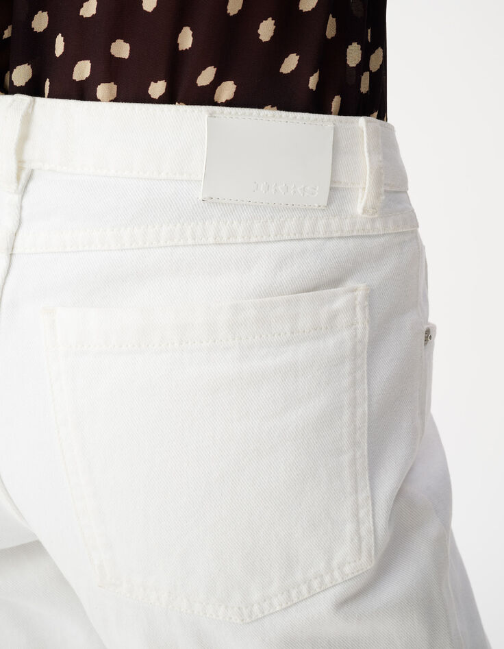 Jean bootcut blanc taille basse Femme-6