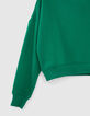 Groene cropped sweater flocking rug meisjes-5