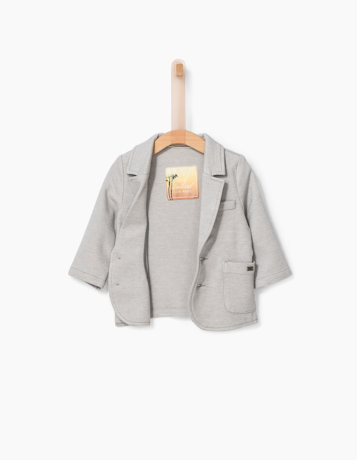 Baby boys' grey semi-plain suit jacket-4