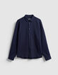 Chemise slim marine seersucker DRY FAST Homme-5