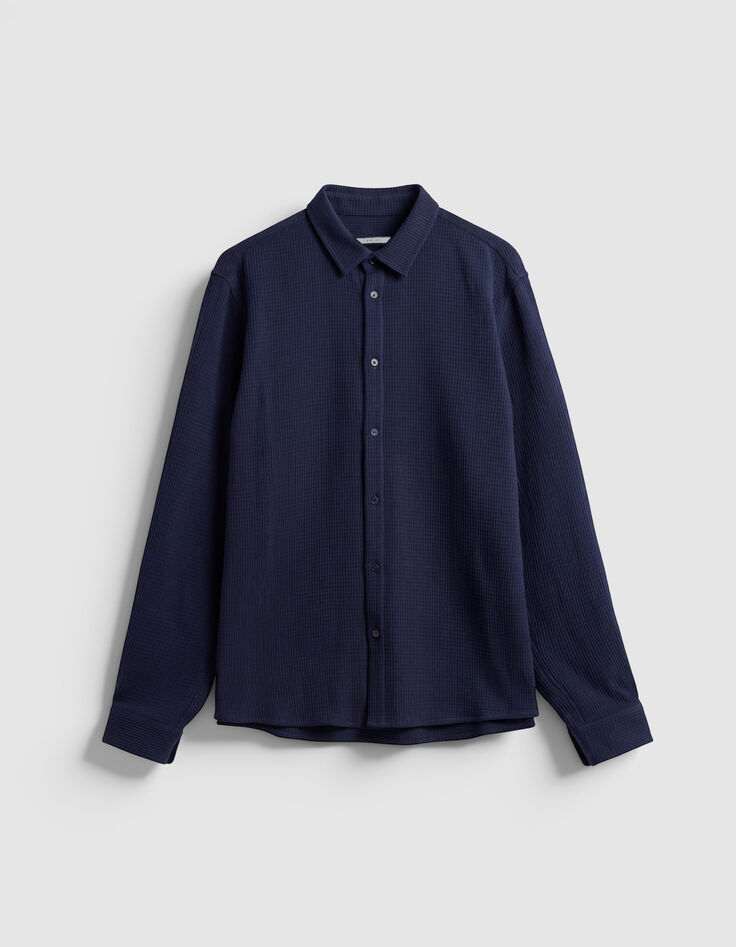 Chemise slim marine seersucker DRY FAST Homme-5