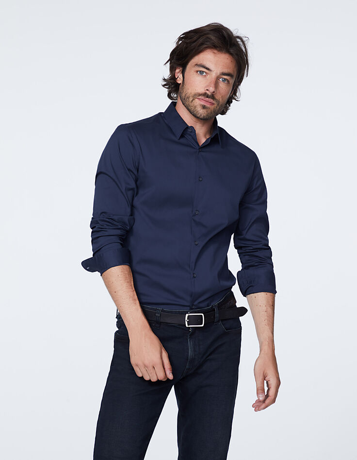 Camisa SLIM tinta hombre-2