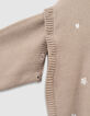 Beiger Mädchenstrickpulli abnehmbare Ärmel-9