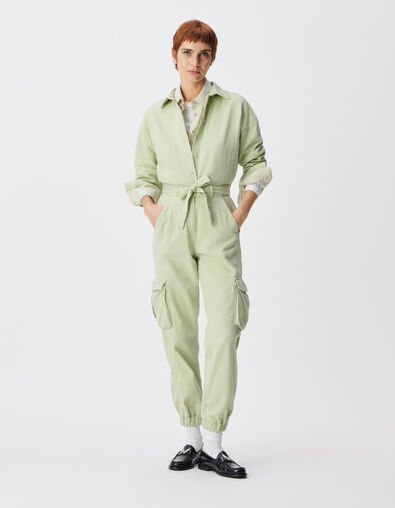 Combinaison en jean vert amande esprit battle Femme - IKKS