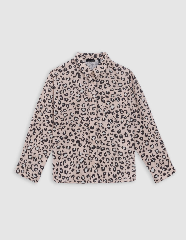 Pink leopard print shirt for girl-4