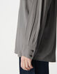 Chemise gris moyen oversize détail bijoux Femme-5