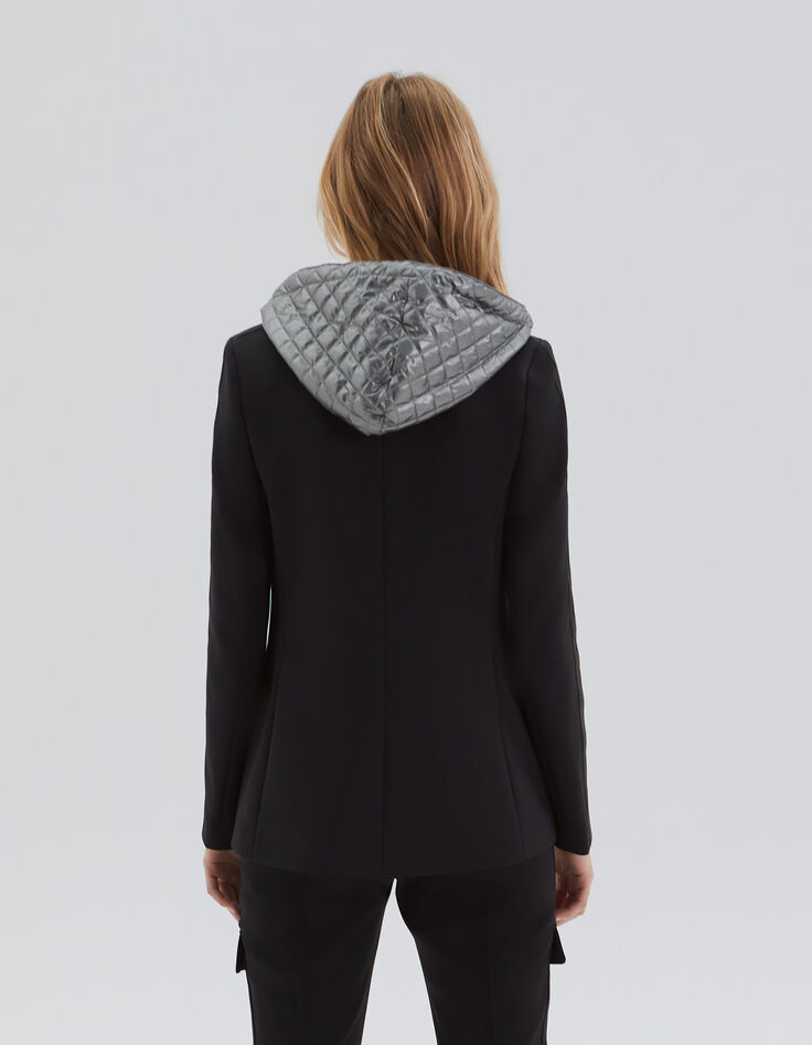 Schwarzer Damenblazer mit Metallic-Futter-2