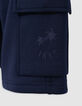 Marineblaue BATTLE-Jungenbermudas mit Palmenmotiv-7