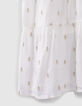 Robe longue blanc cassé brodé fils lurex fille-4