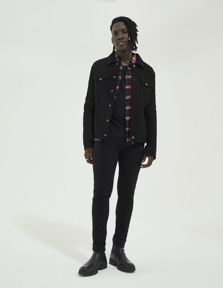 Men’s black nubuck leather jacket-6